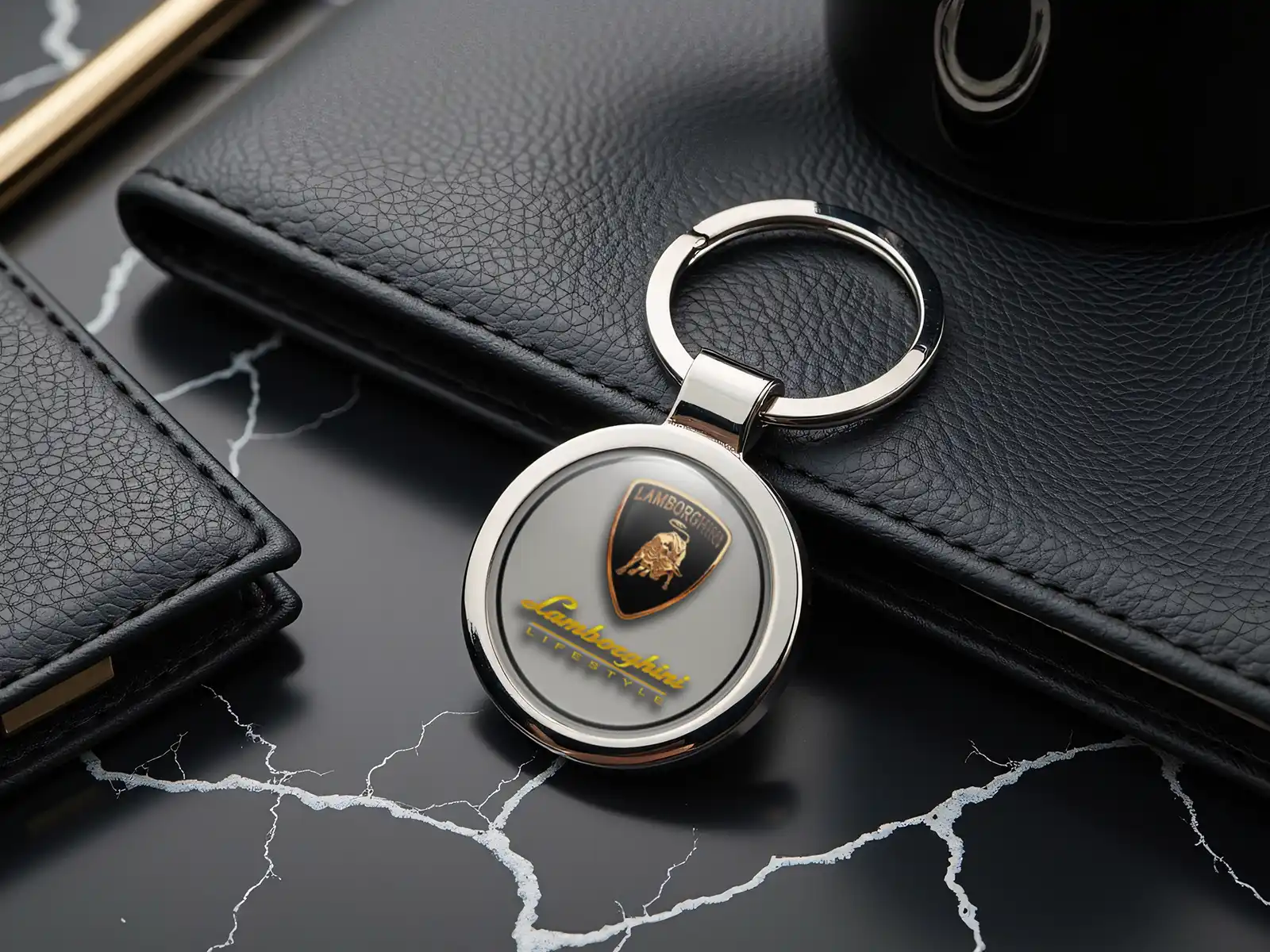 Lamborghini Porte-clés Chien Métal Résistant Mignon